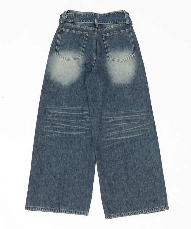 ベルトポケット付きワイドデニム