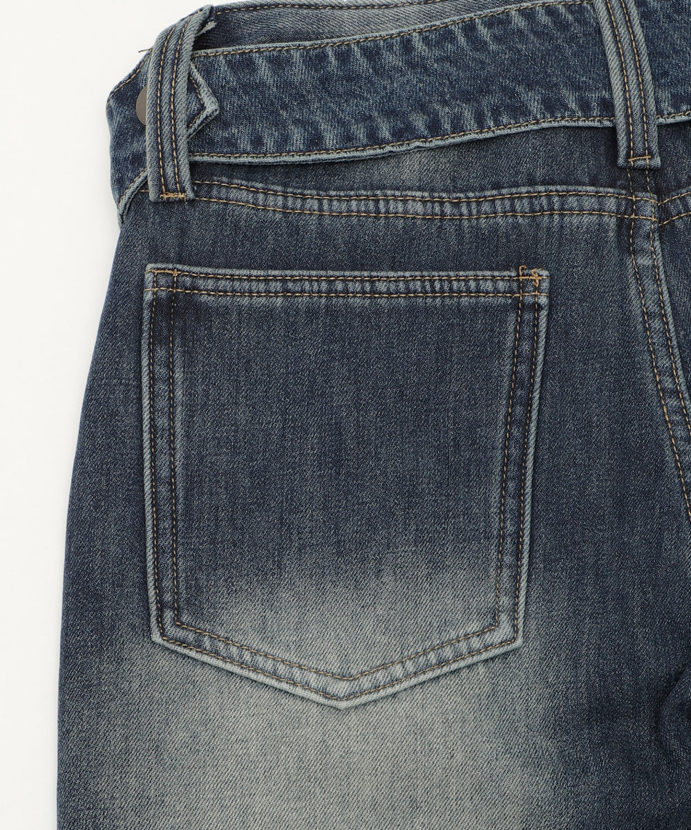 ベルトポケット付きワイドデニム