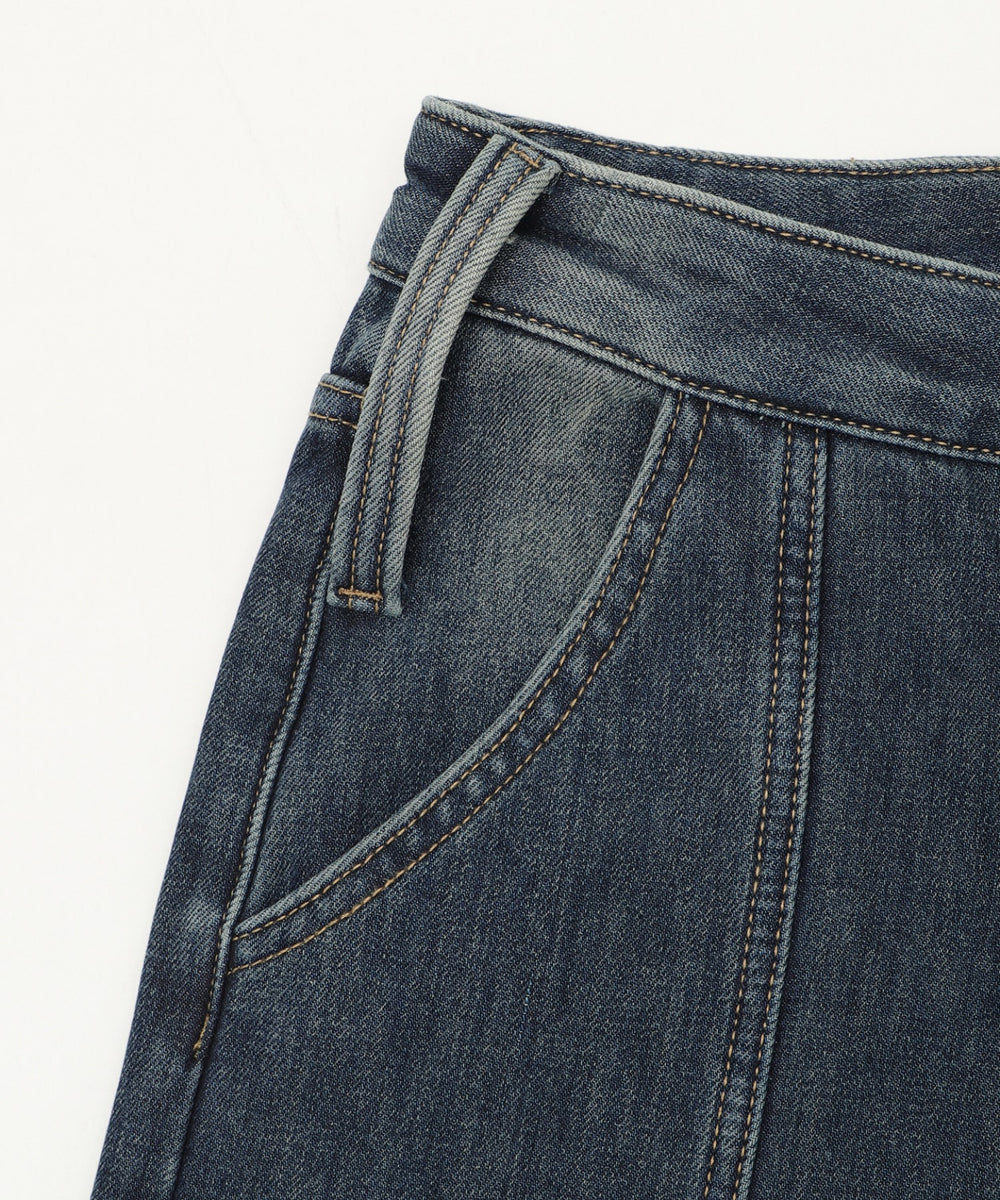 ベルトポケット付きワイドデニム