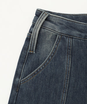 ベルトポケット付きワイドデニム