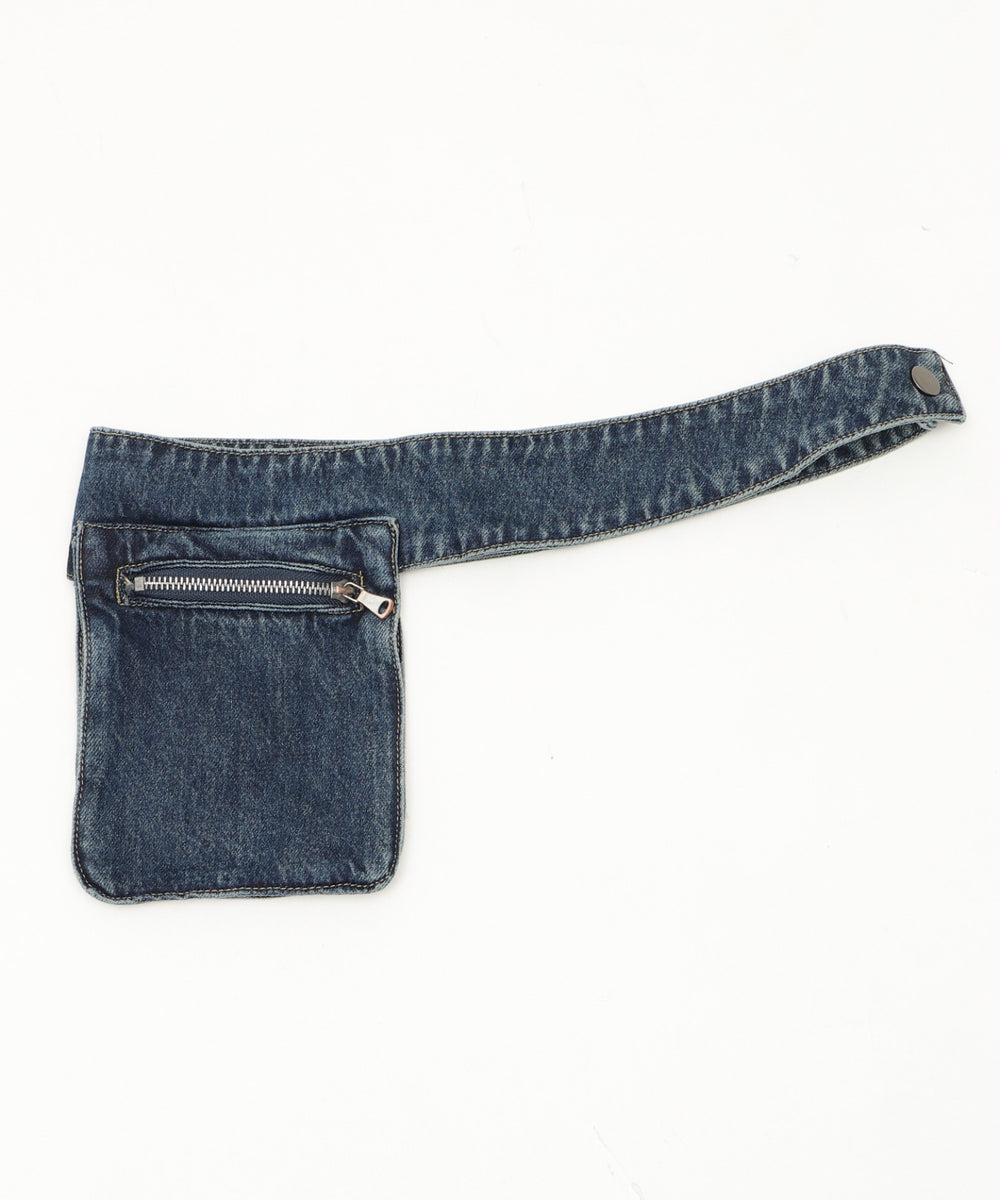 ベルトポケット付きワイドデニム