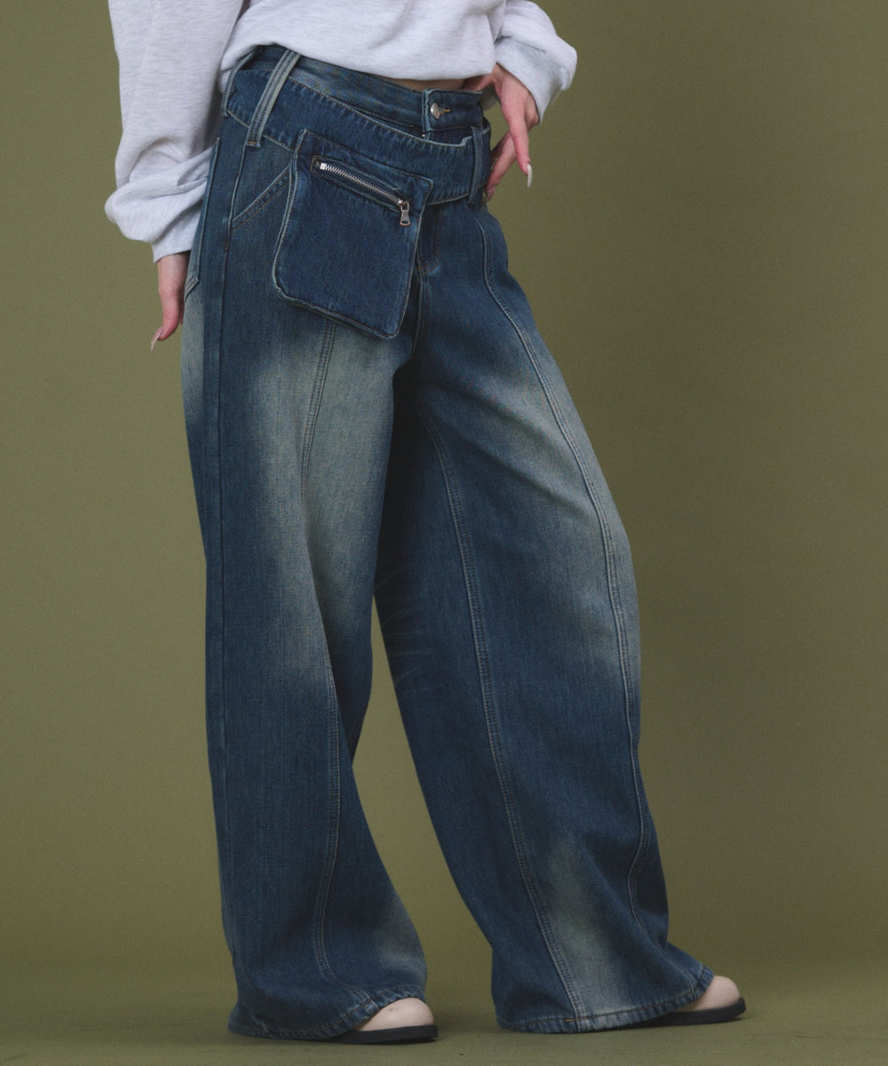 デニム中濃 モデル：163cm S着用