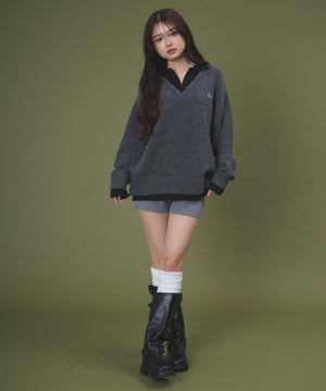 杢グレー モデル：163cm F着用