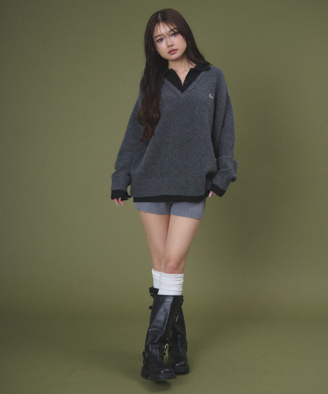 杢グレー モデル：163cm F着用