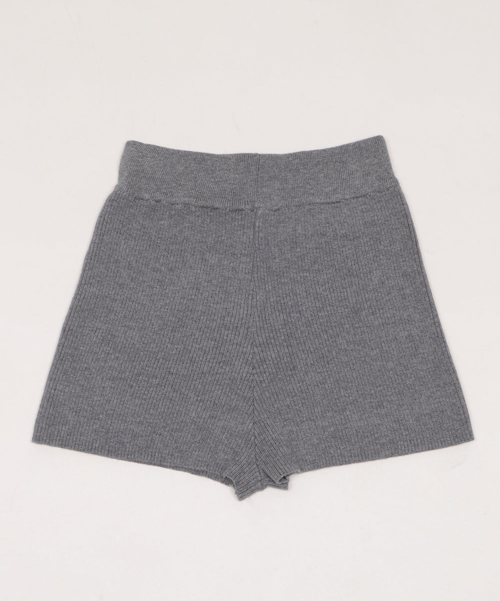 リブニットショートパンツ