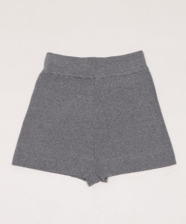 リブニットショートパンツ