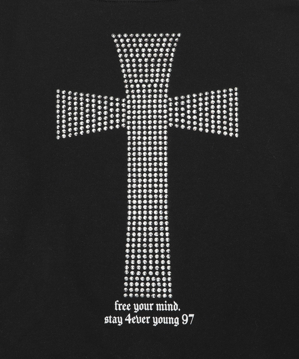 スタッズクロスオフショルスウェット