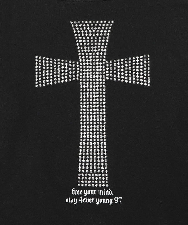 スタッズクロスオフショルスウェット