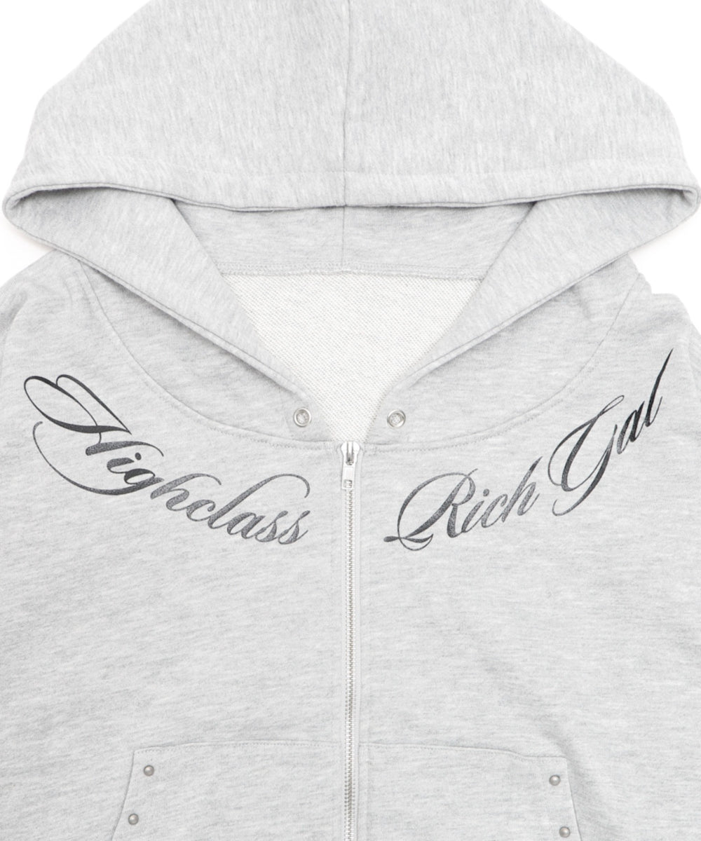 スタッズグラフィックZIPパーカー