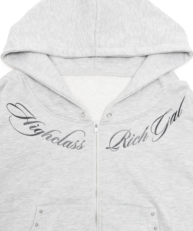 スタッズグラフィックZIPパーカー