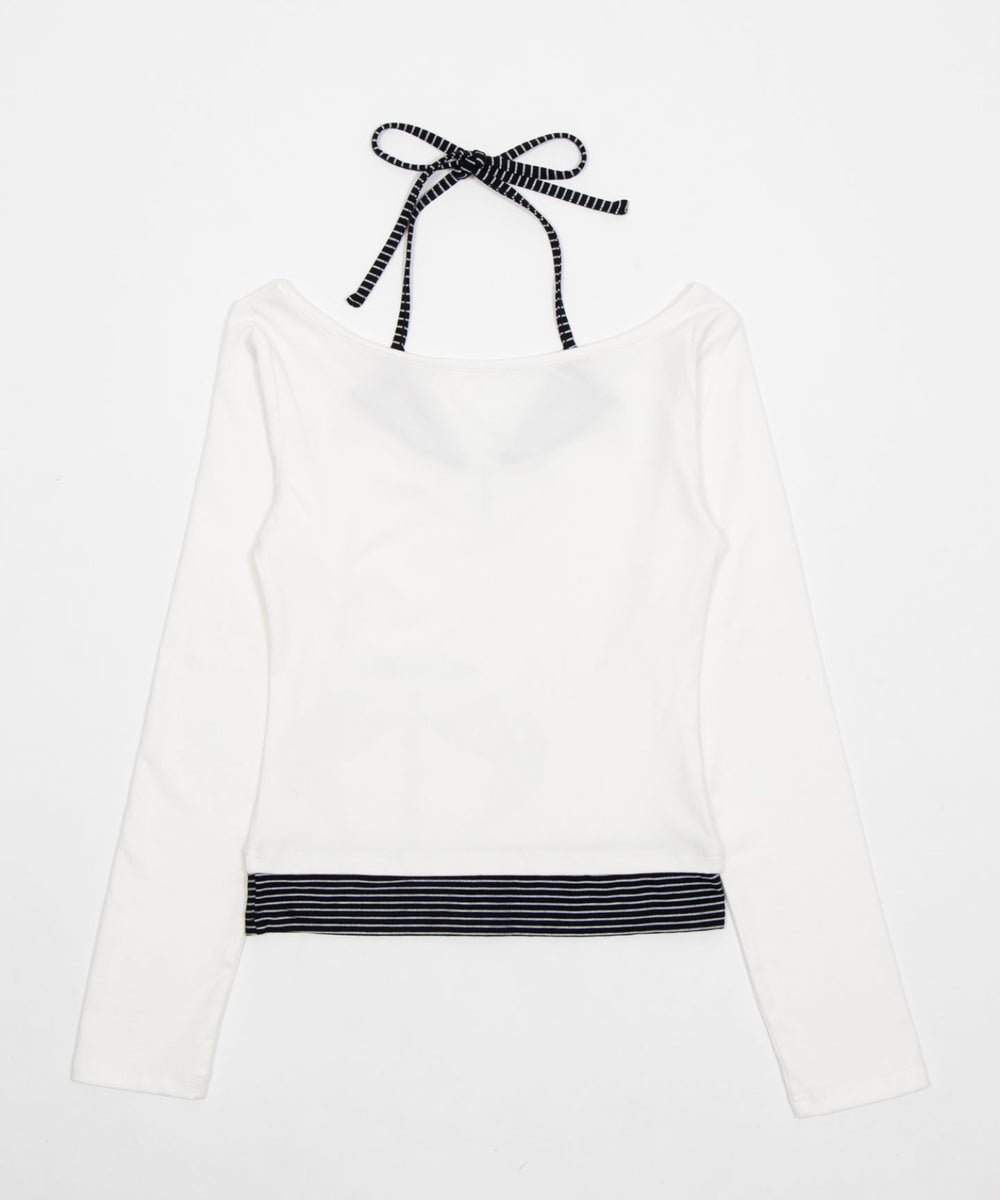 ボーダーレイヤードウィングトップ