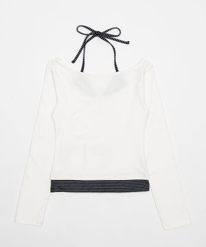 ボーダーレイヤードウィングトップ