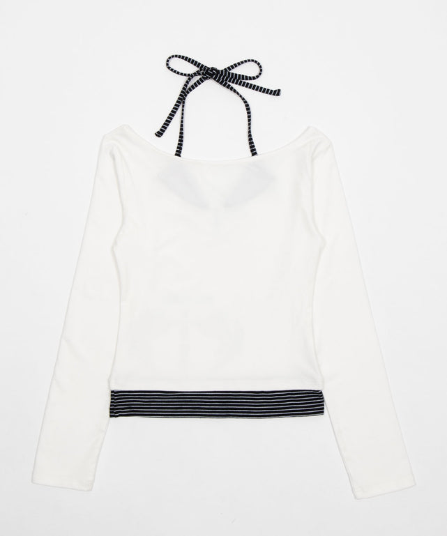 ボーダーレイヤードウィングトップ