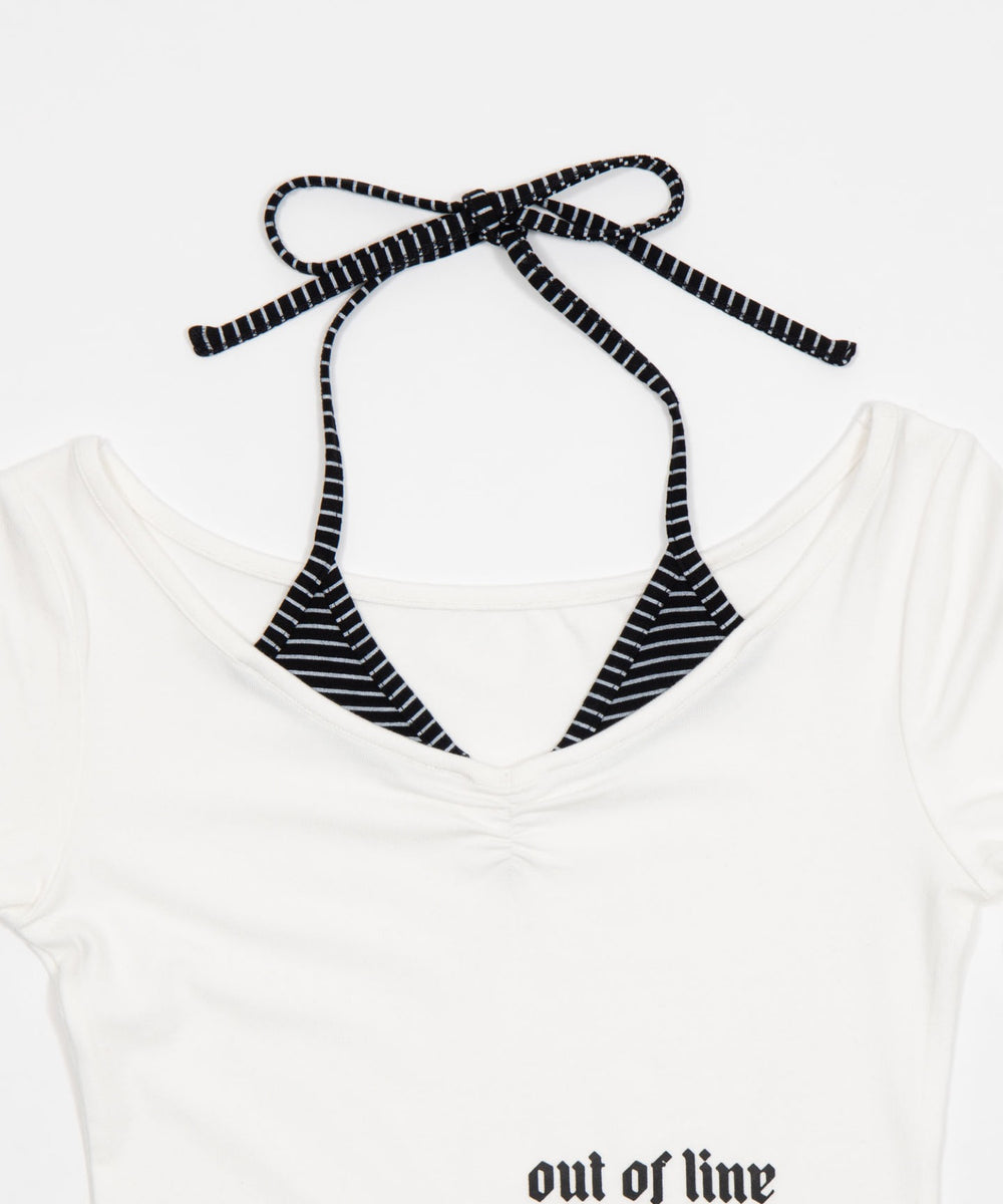 ボーダーレイヤードウィングトップ