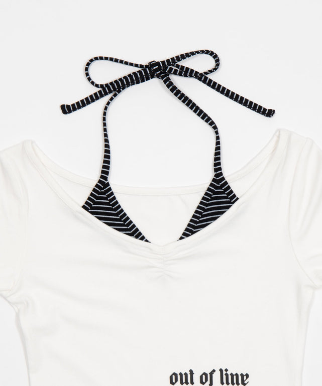 ボーダーレイヤードウィングトップ