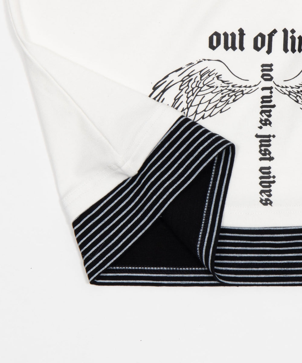 ボーダーレイヤードウィングトップ