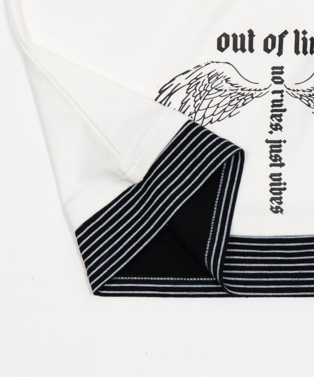 ボーダーレイヤードウィングトップ