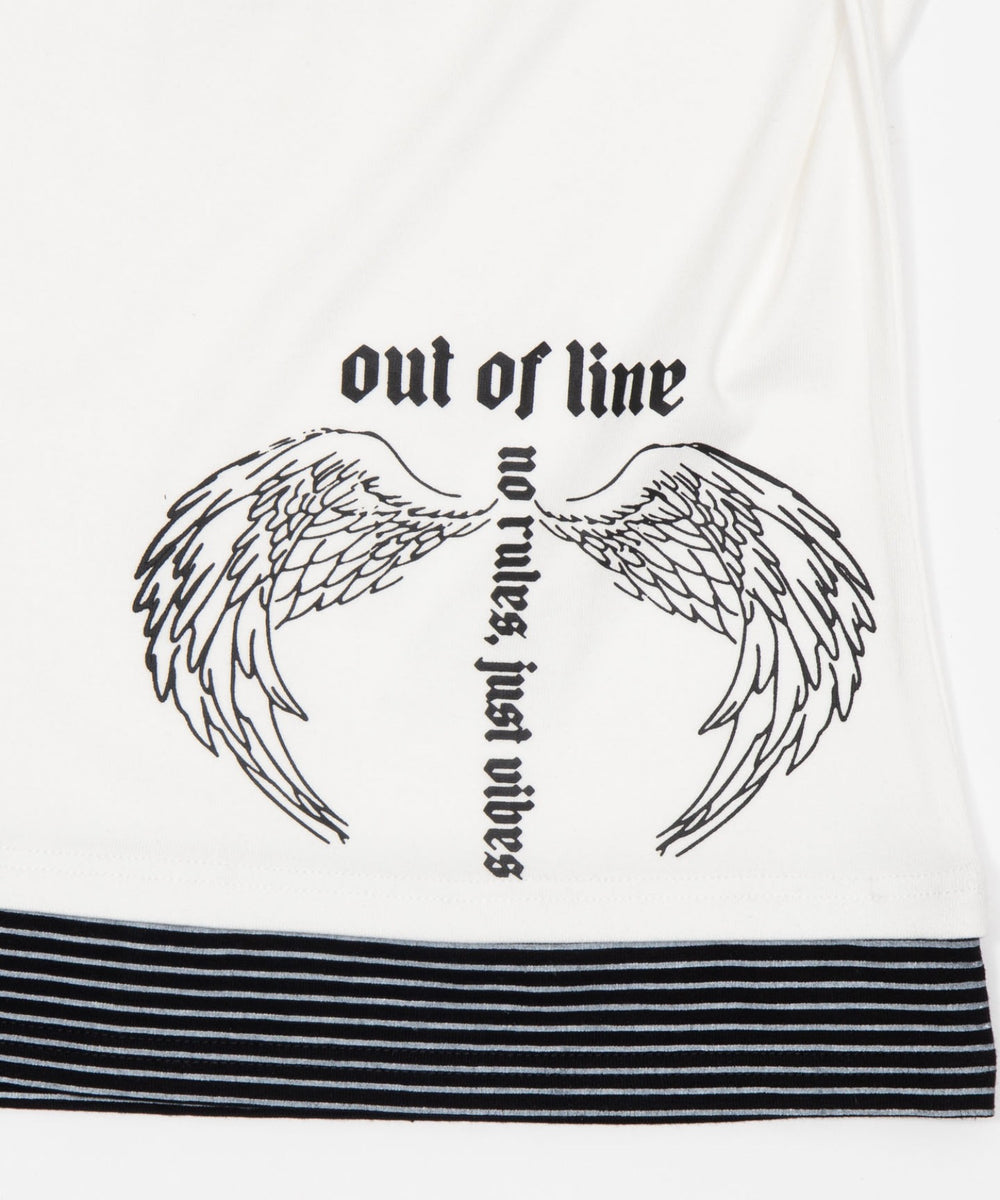 ボーダーレイヤードウィングトップ