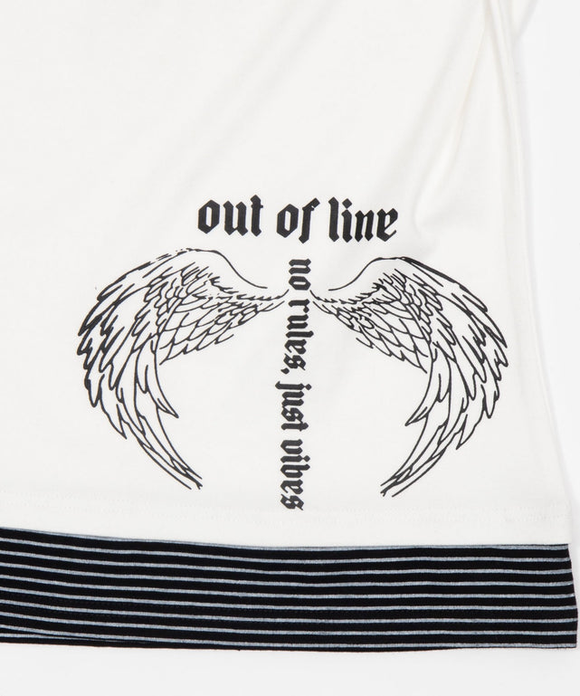 ボーダーレイヤードウィングトップ