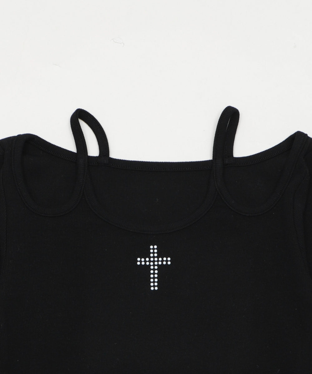 クロスデザインガータートップ