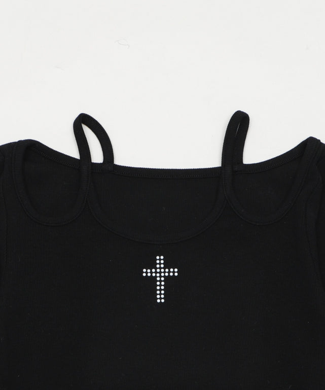 クロスデザインガータートップ