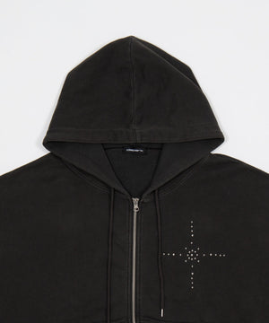 スタッズダブルジップパーカー