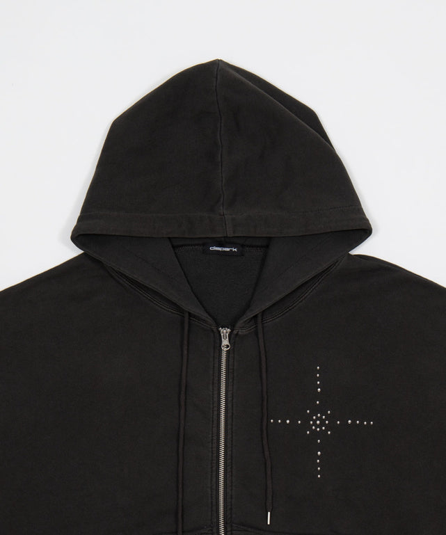 スタッズダブルジップパーカー