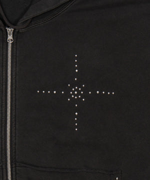 スタッズダブルジップパーカー