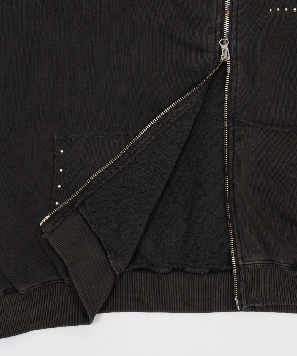 スタッズダブルジップパーカー