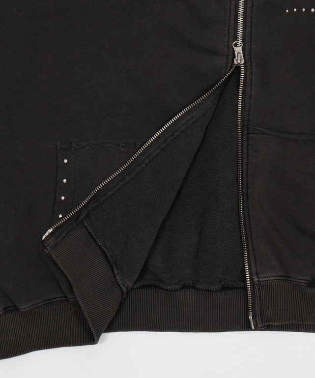 スタッズダブルジップパーカー