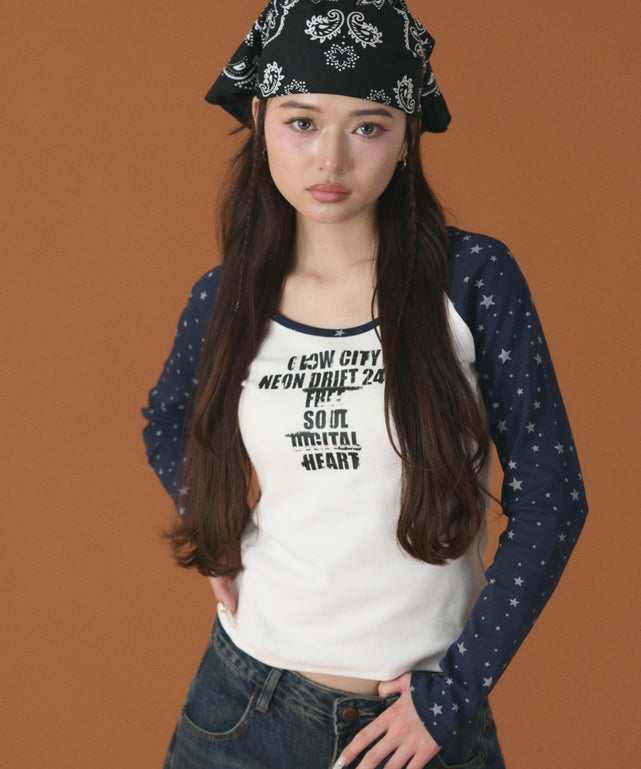 スターラグランロゴトップ/ネイビー モデル：163cm F着用