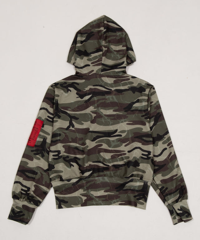 フードカモフラスウェットブルゾン