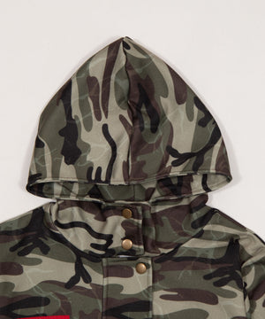 フードカモフラスウェットブルゾン