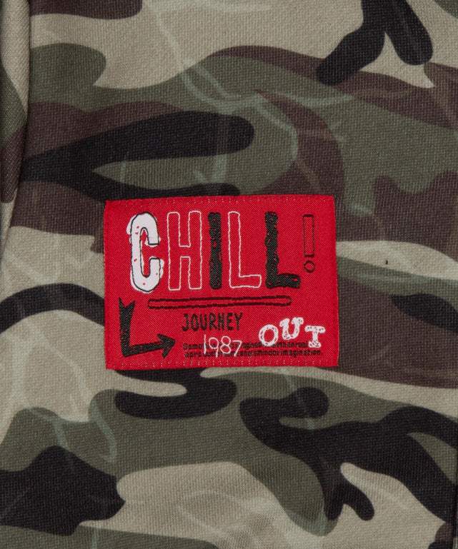 フードカモフラスウェットブルゾン