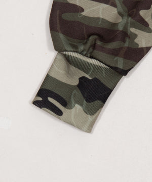 フードカモフラスウェットブルゾン