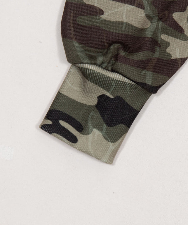 フードカモフラスウェットブルゾン