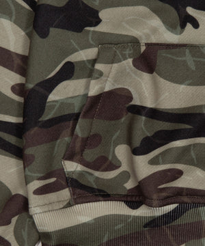 フードカモフラスウェットブルゾン