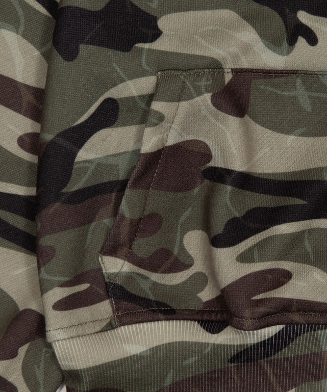 フードカモフラスウェットブルゾン