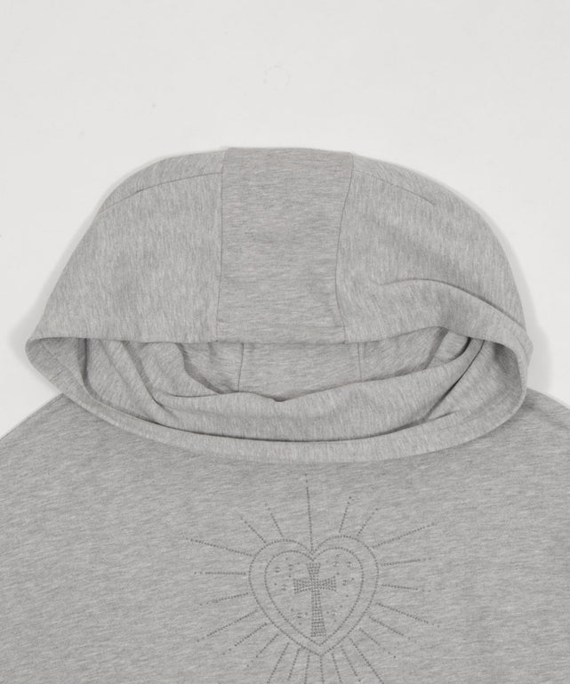 オフショルフードスウェット