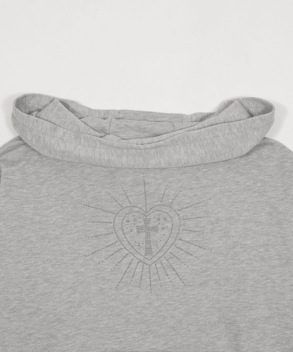 オフショルフードスウェット