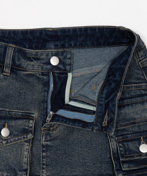 マルチポケットデニムミニスカパン