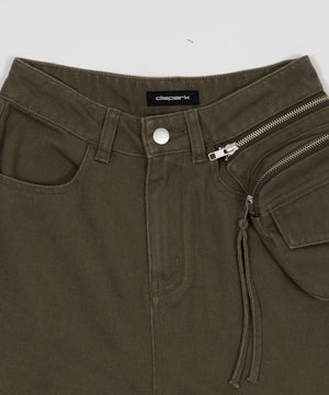 ポーチ付きウォッシュドカーゴパンツ