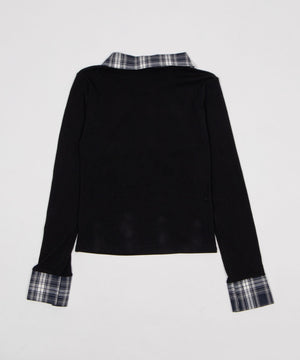 シャツカラーレイヤードトップ