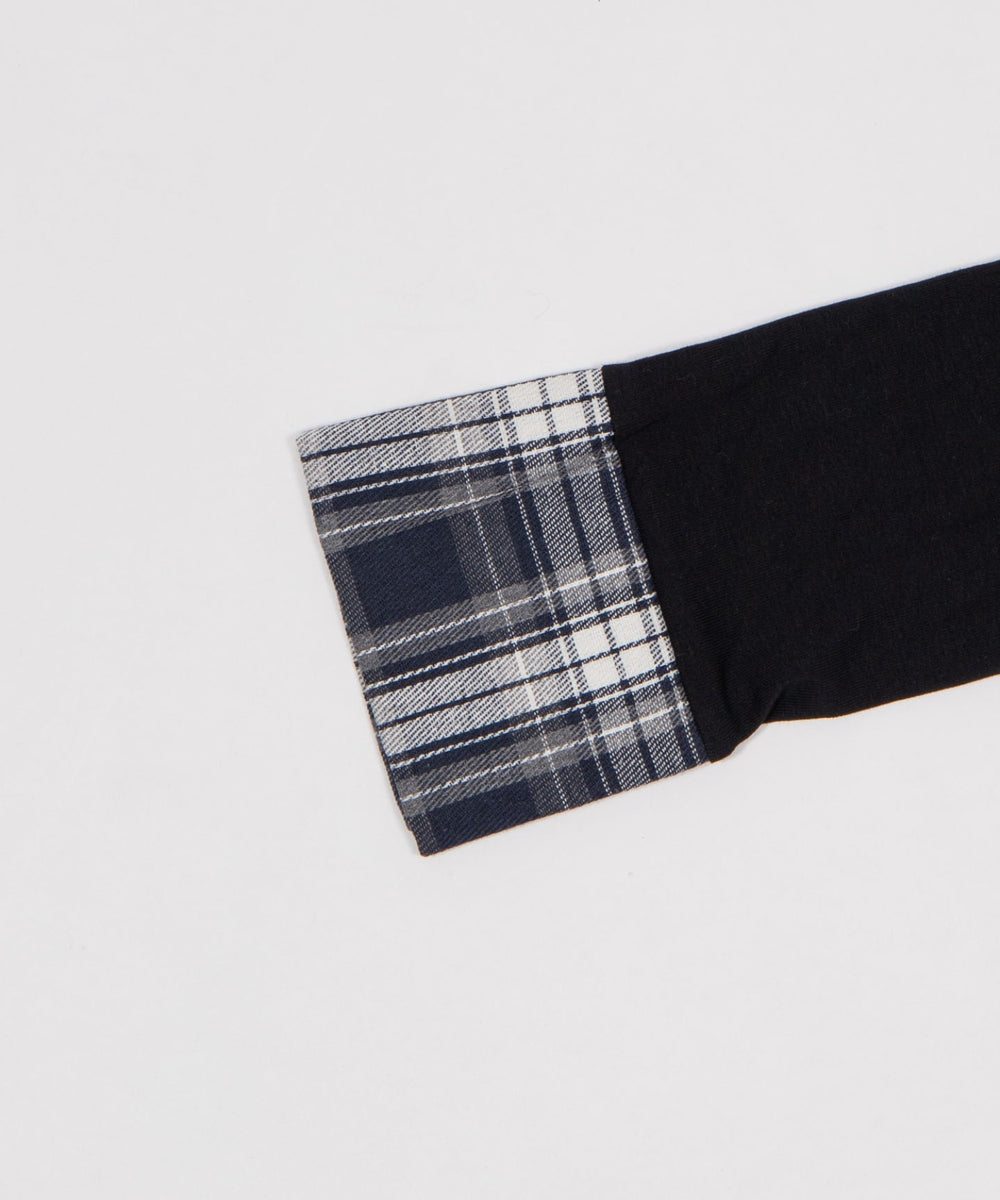 シャツカラーレイヤードトップ