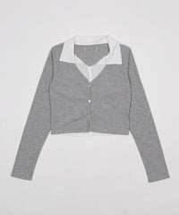 レイヤードシャツトップ