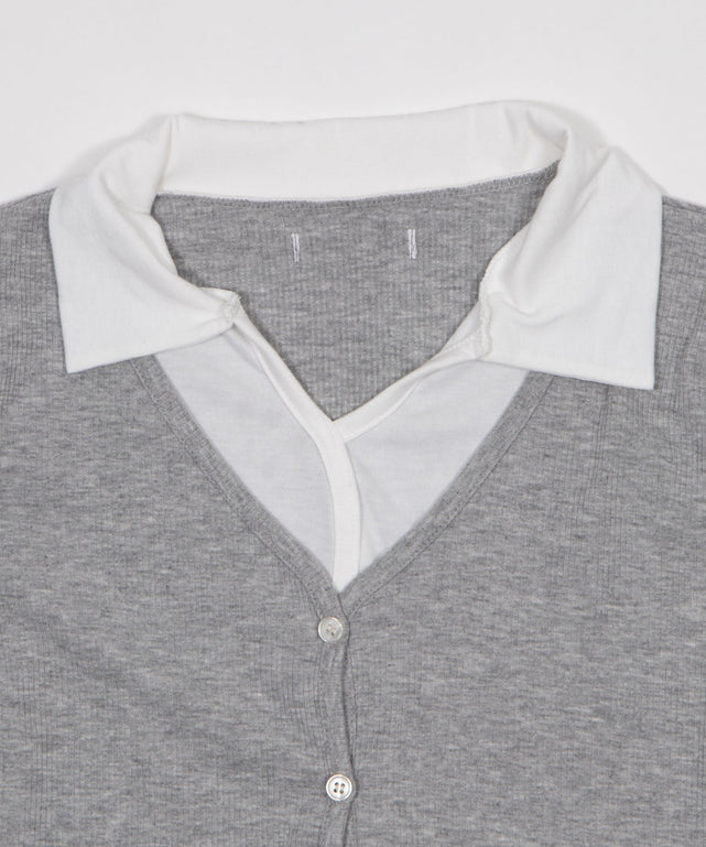 レイヤードシャツトップ