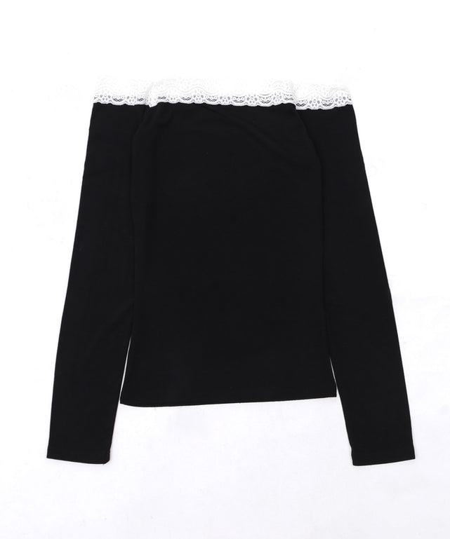 レースオフショルプリントップ