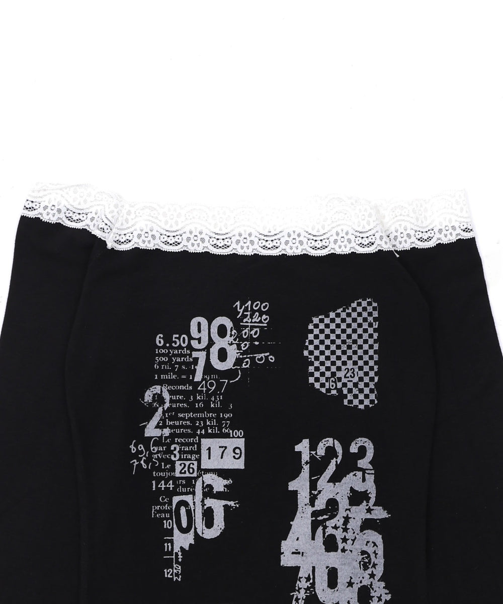 レースオフショルプリントップ