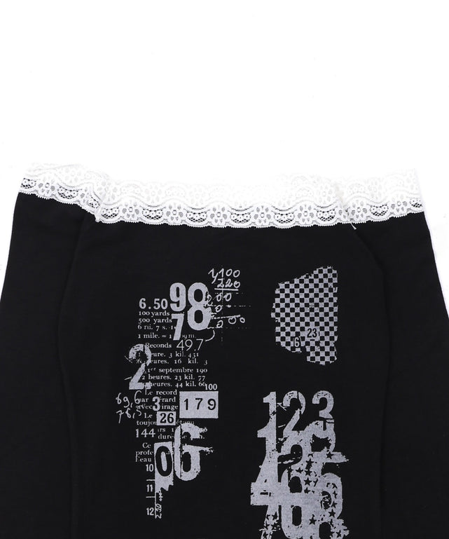 レースオフショルプリントップ