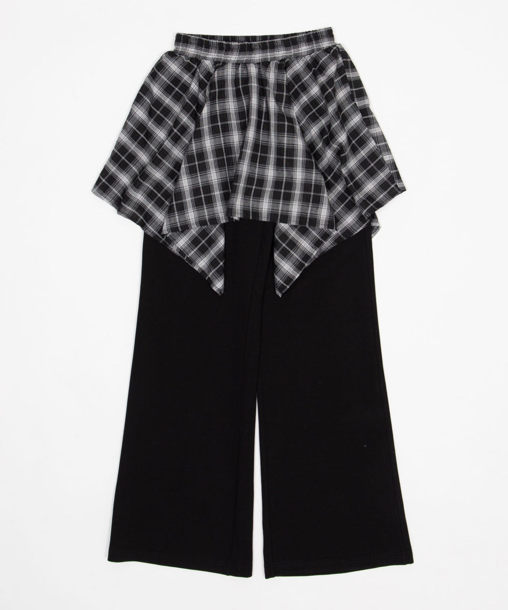 フェイクレイヤードフレアパンツ